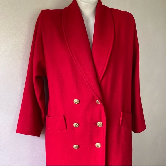 Basile | Vintage Wool Double Breasted Button Down Trench Coat - Picture 3 of 10